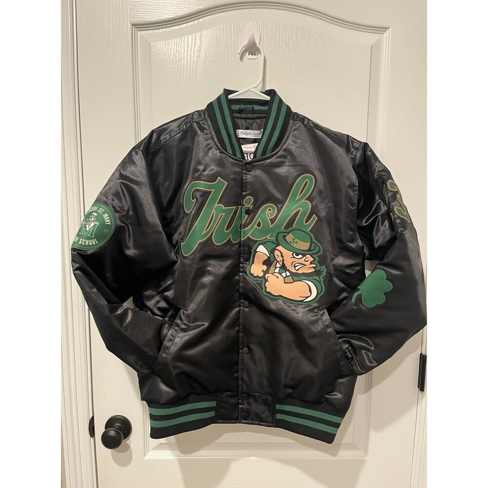 Headgear Classics Fighting Irish LeBron Satin Jacket Large NWT Black Notre Dame